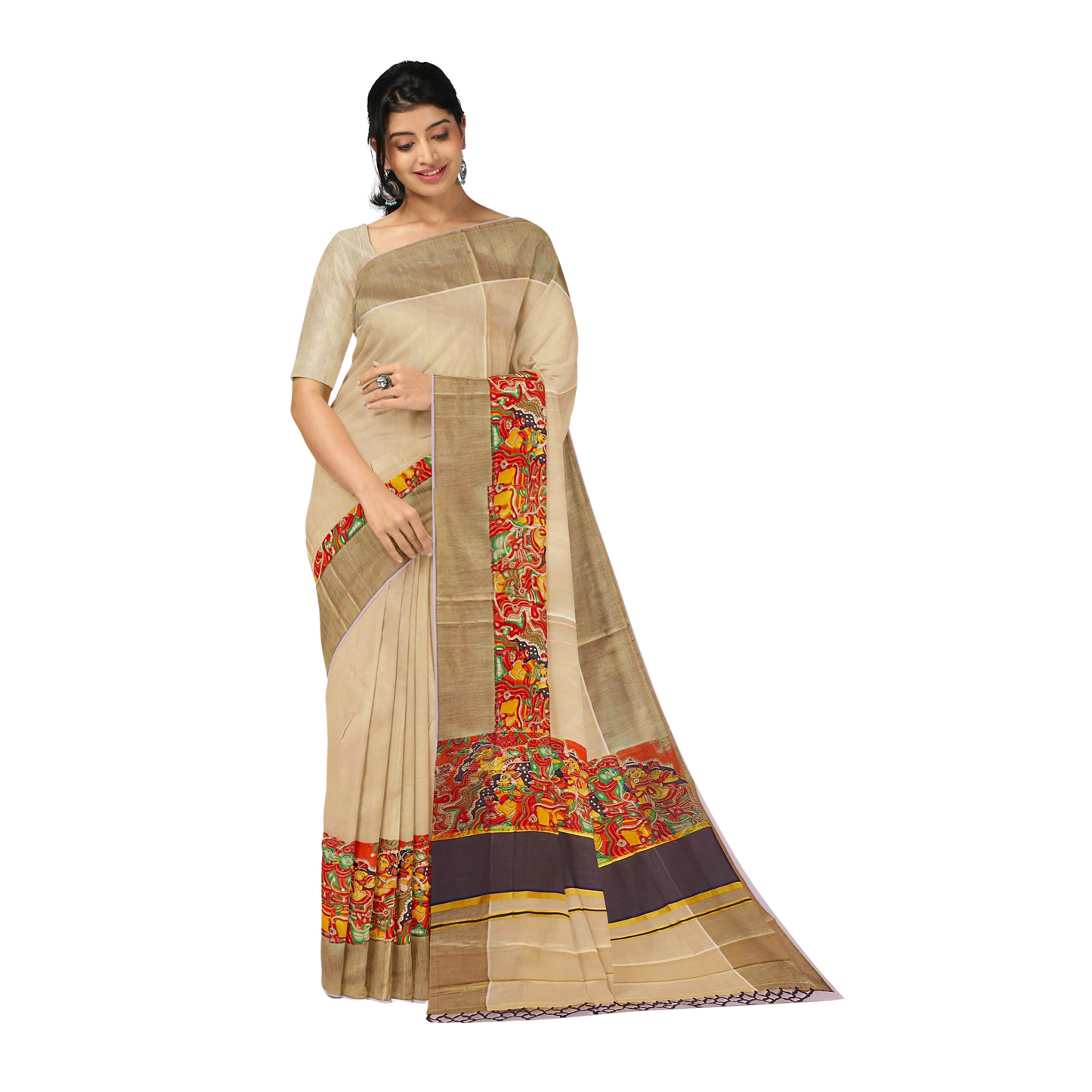 Golden Kalamkari Elegance