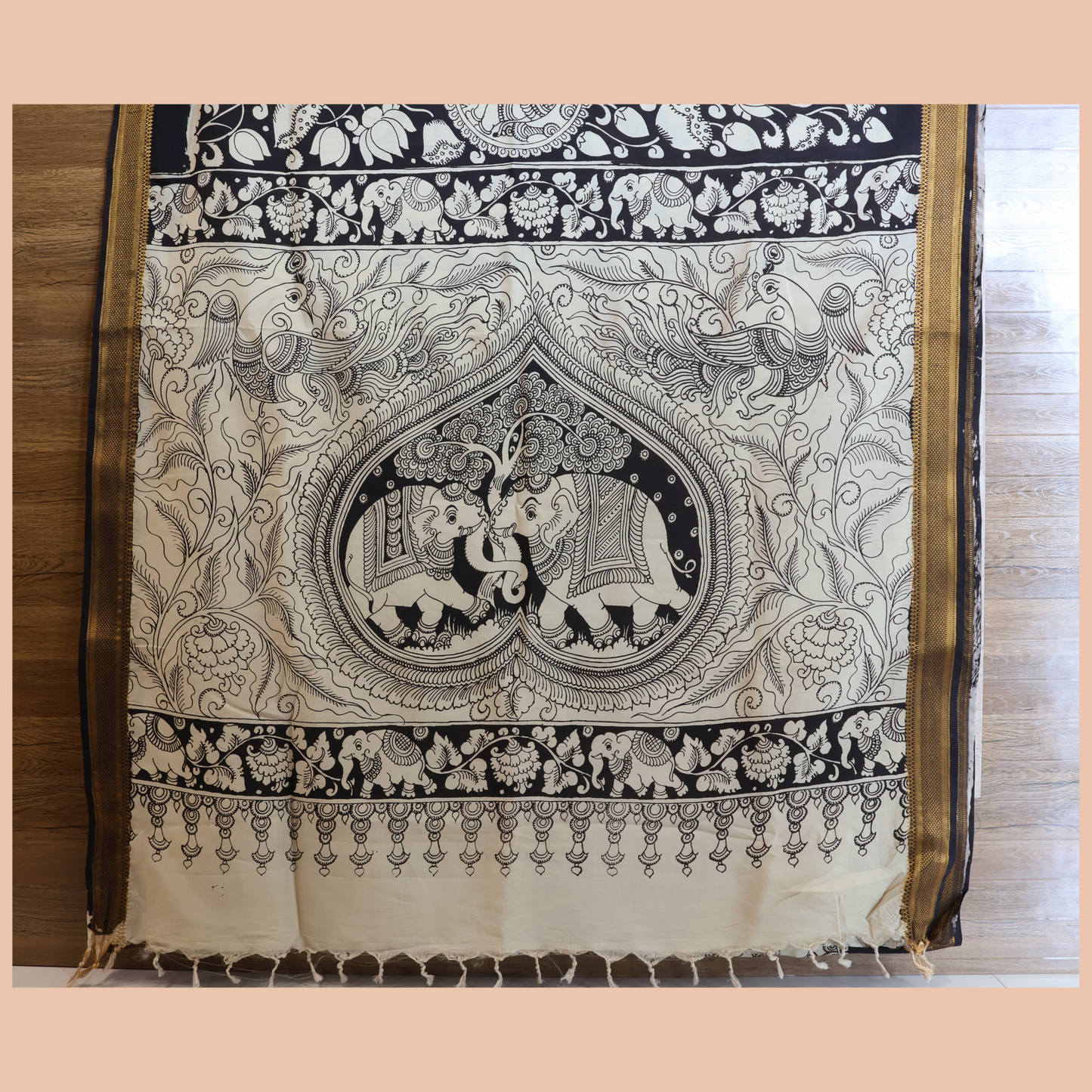 Hand Painted Pen Kalamkari Mangala Giri Silk Saree