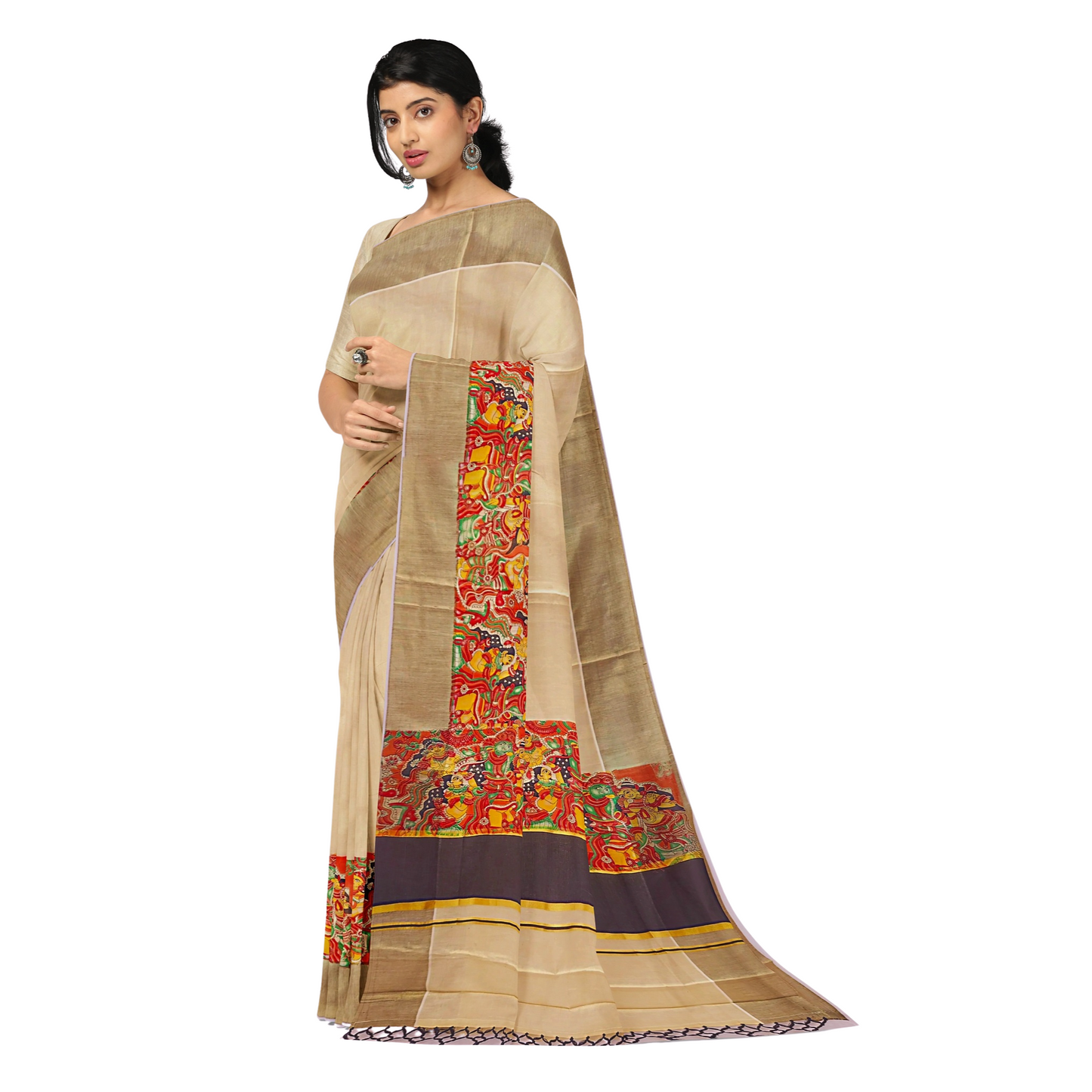 Golden Kalamkari Elegance