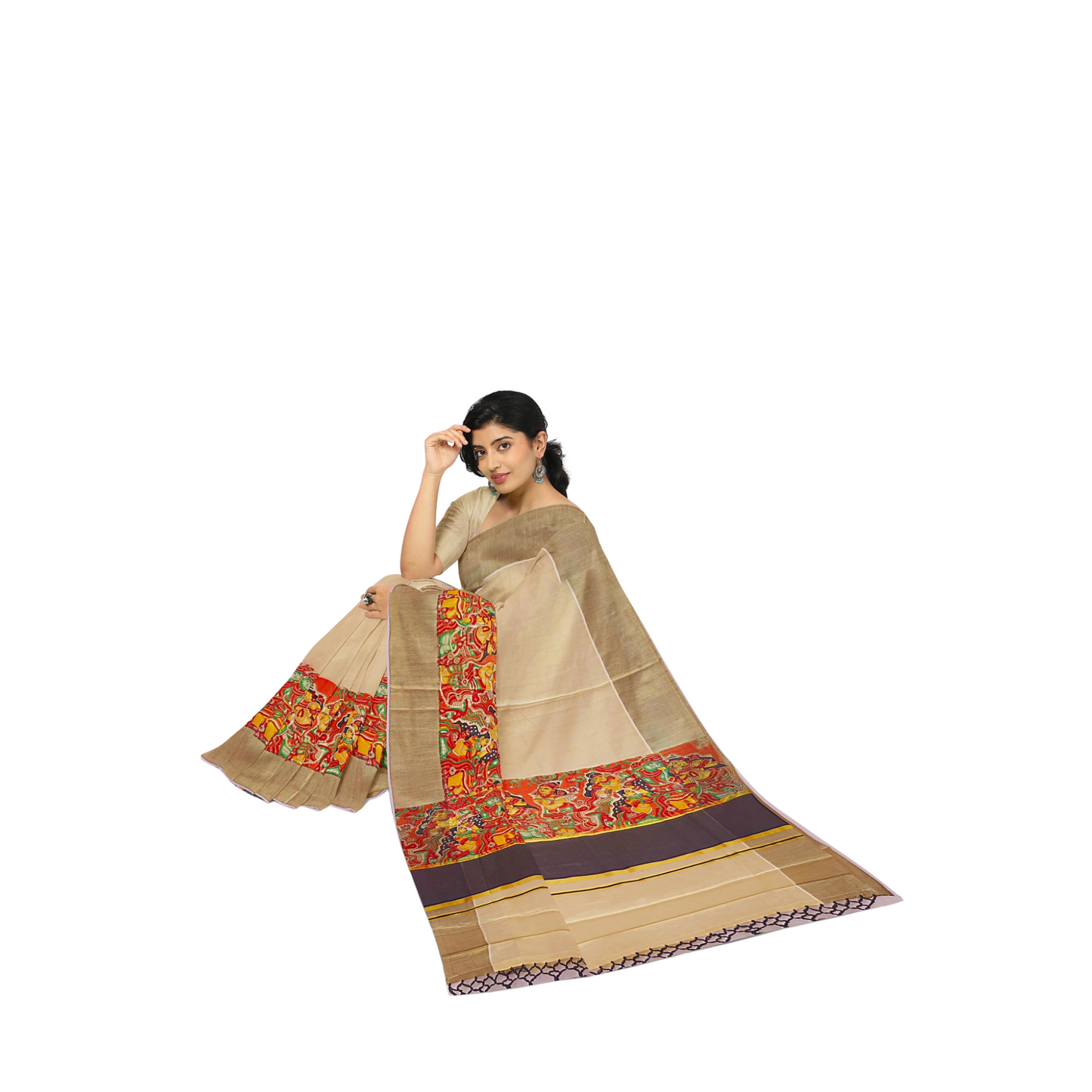 Golden Kalamkari Elegance