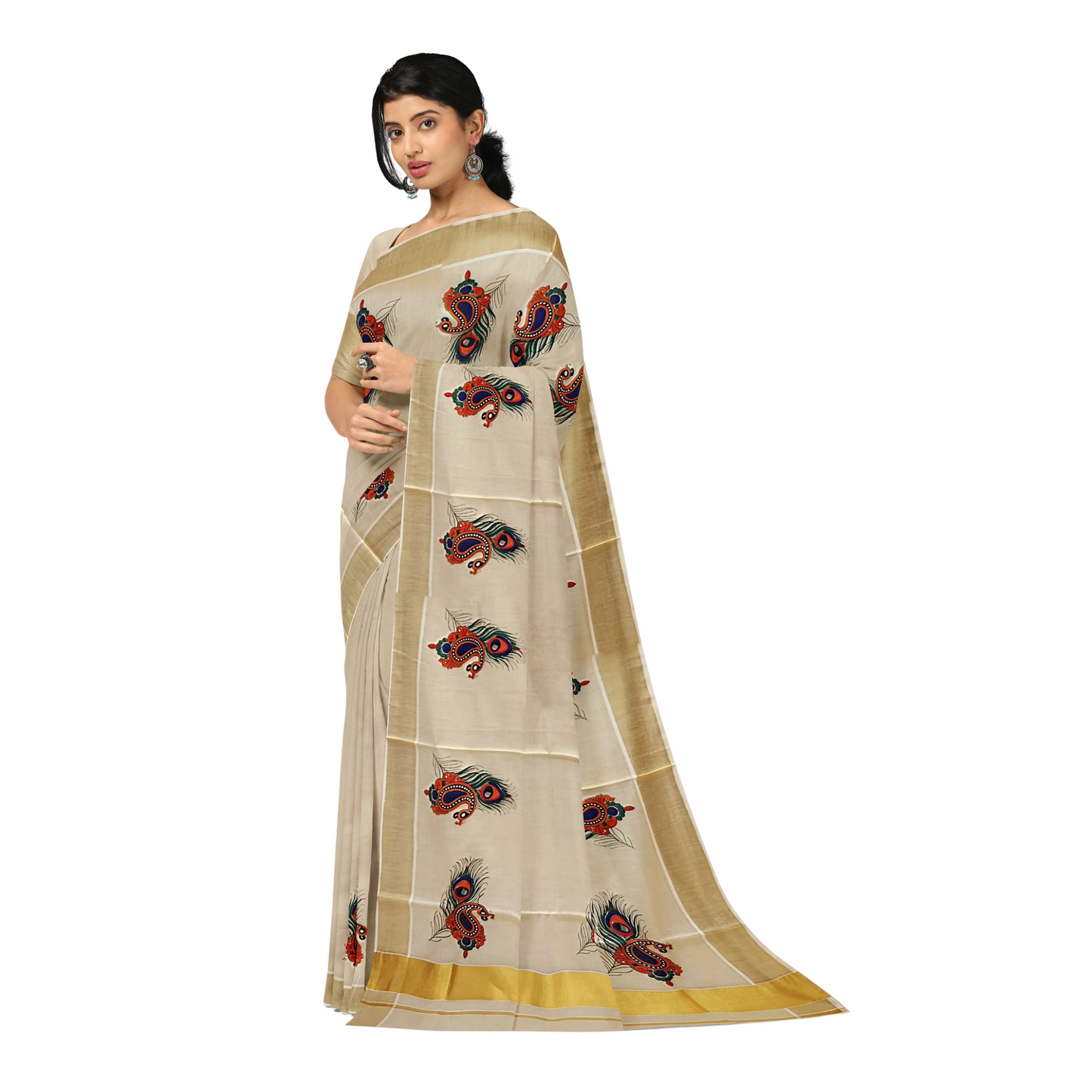Kuthampully Gold Drape