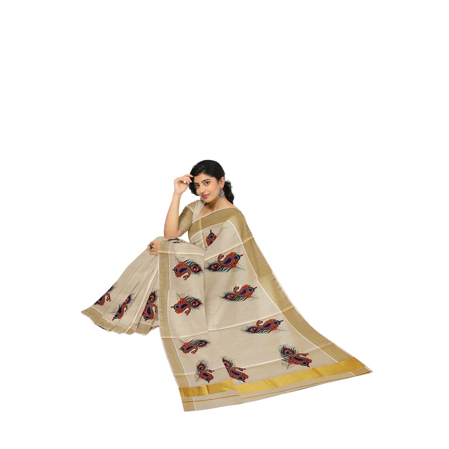 Kuthampully Gold Drape