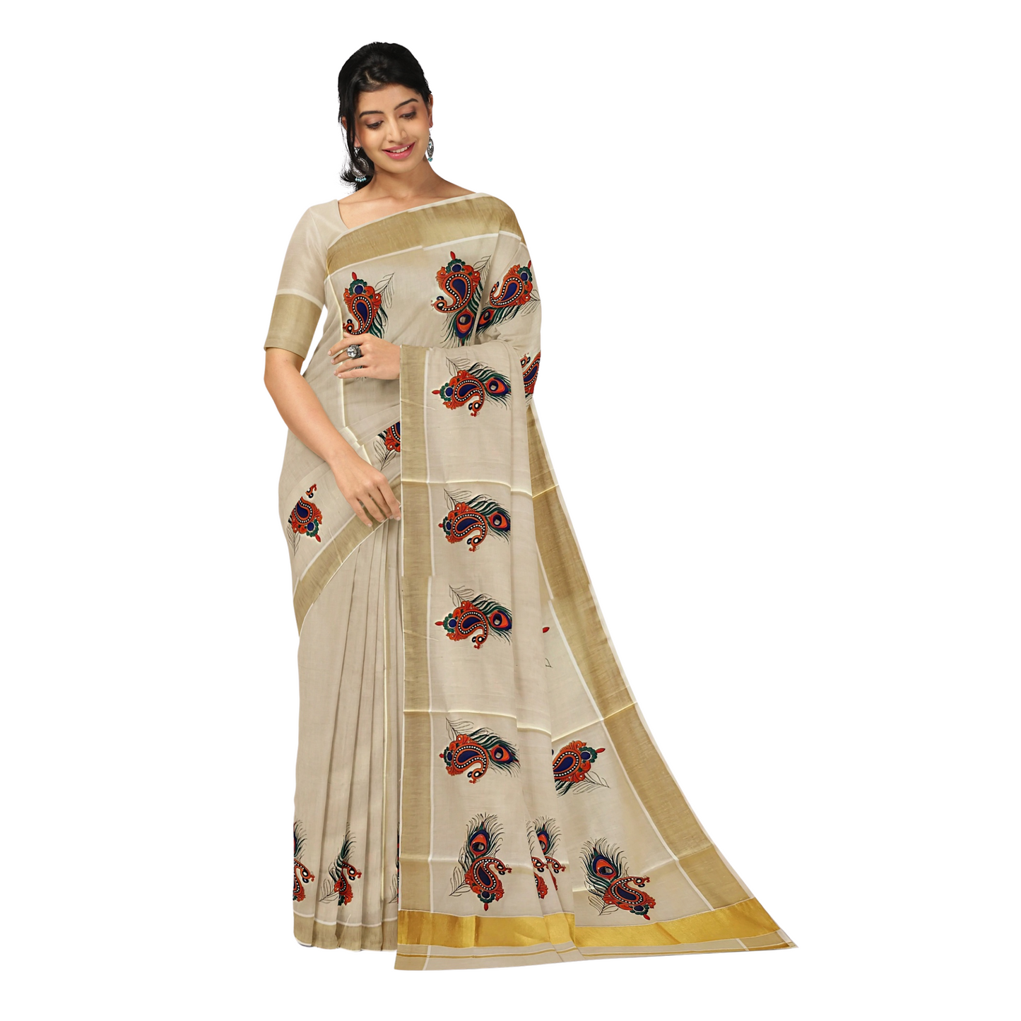 Kuthampully Gold Drape