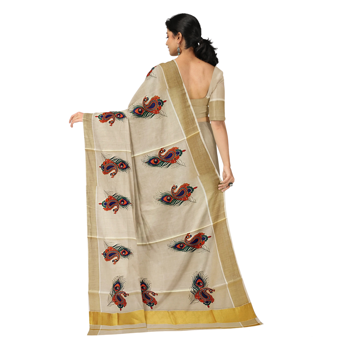 Kuthampully Gold Drape