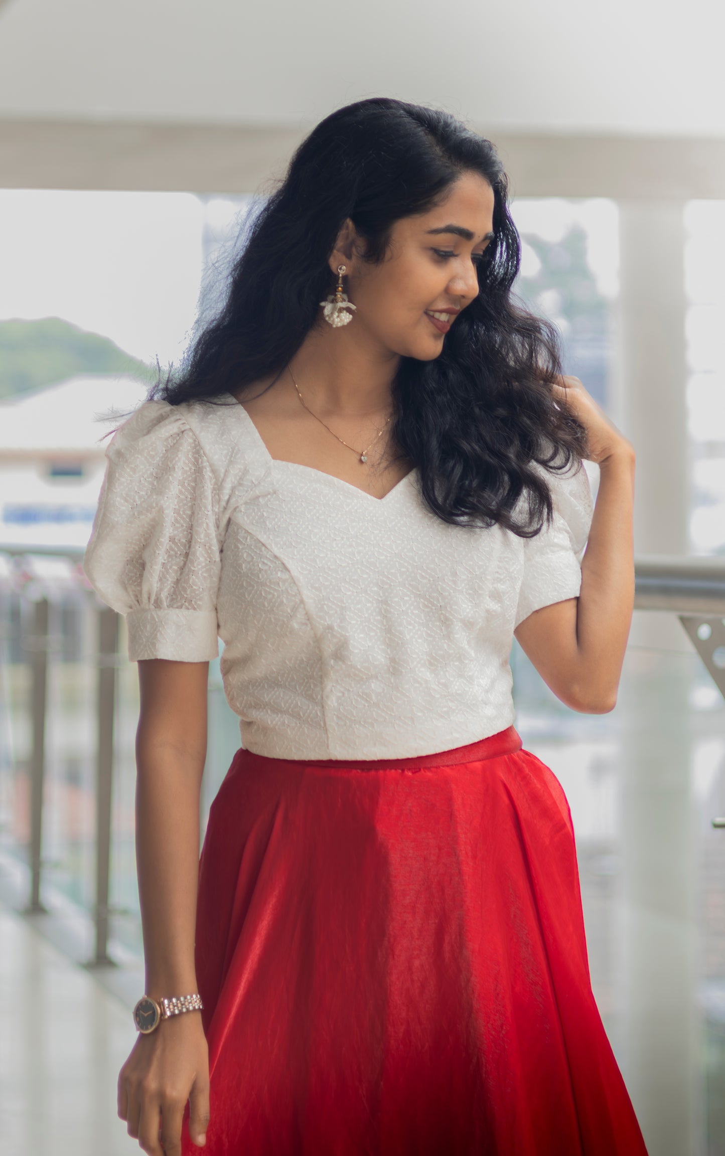 Christmas Theme : Hakoba Crop Top With Umbrella Skirt