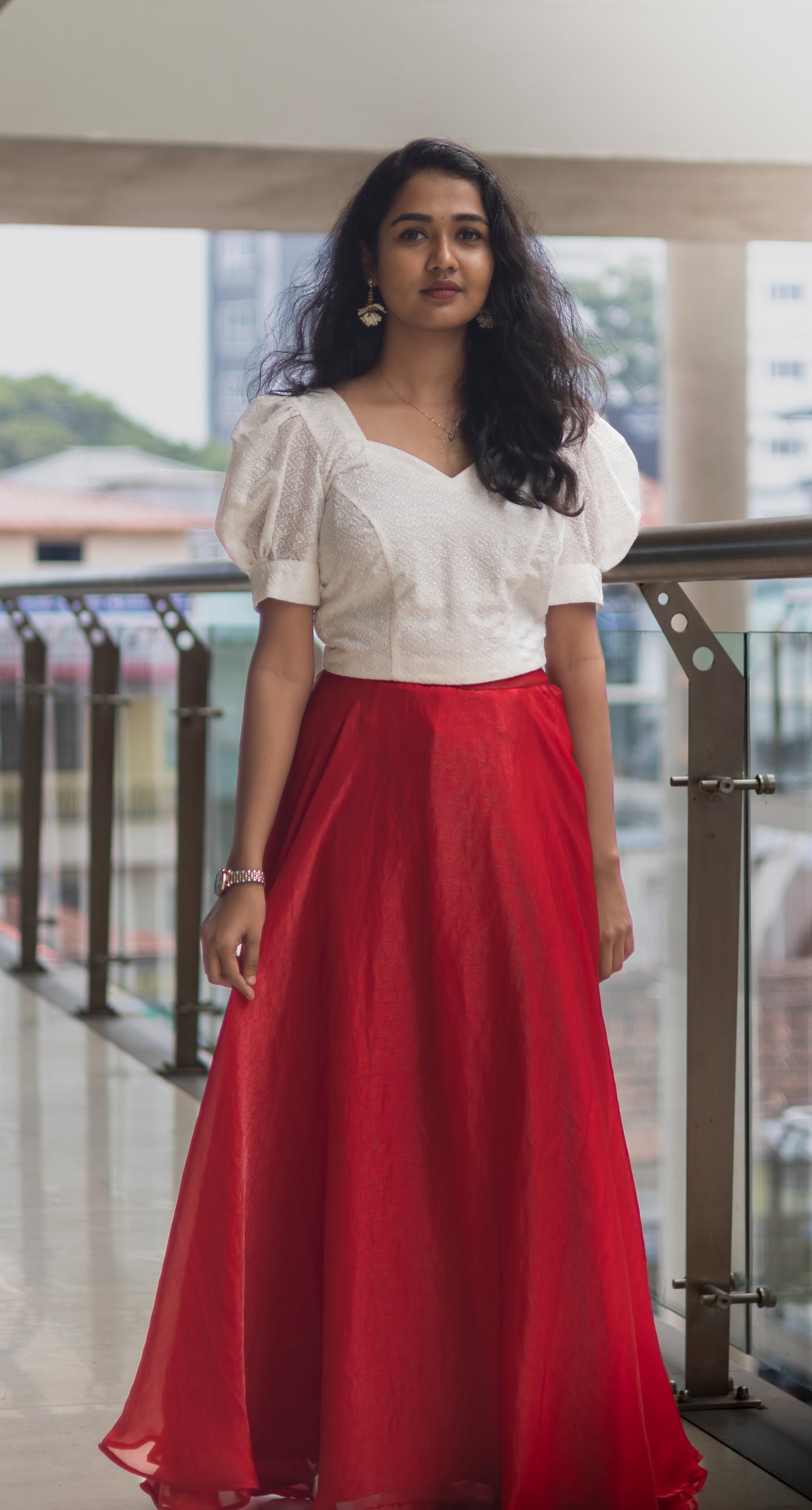 Hakoba Crop Top With Puff Sleeve