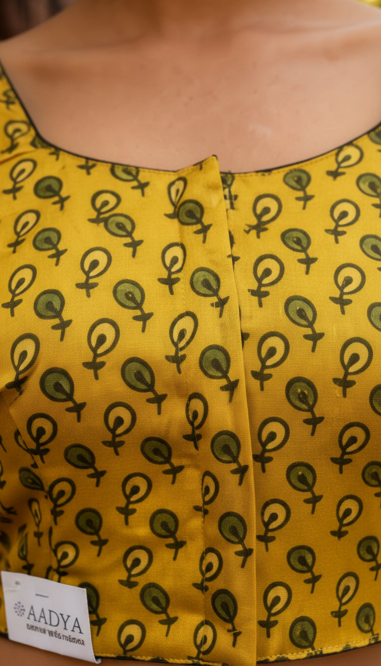 Yellow Ajrak Modal | StretchFit with Side Seam