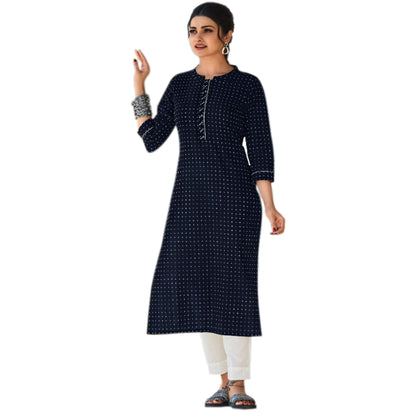 Hand Weaved Designer Round Neck Kurti with Pant