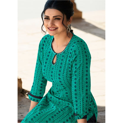 Hand Weaved Designer Round Neck Kurti with Pant