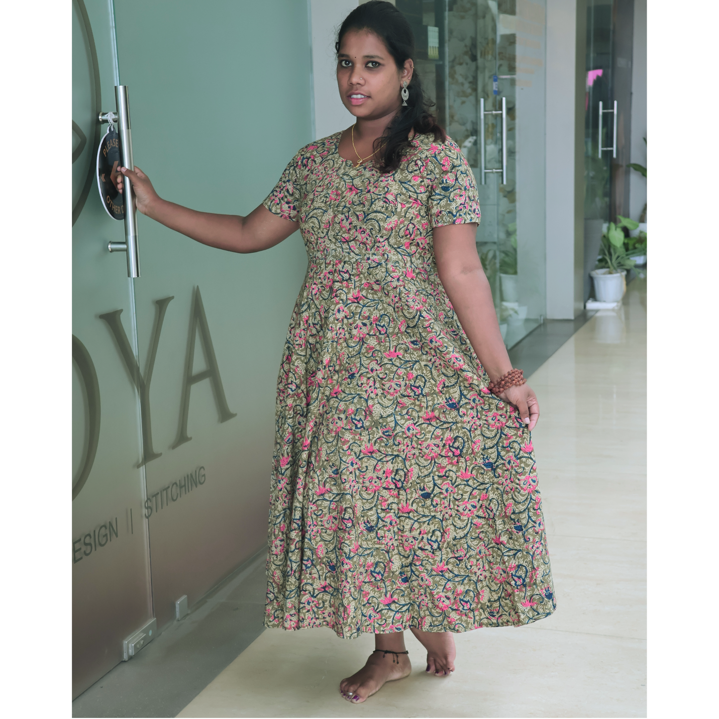 Kalamkari Anarkali  Kurti