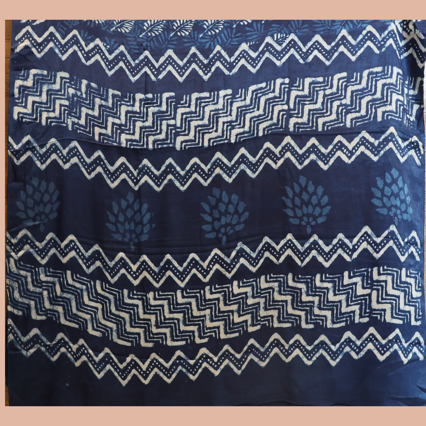 Modal  Silk Sarees - Indigo Hand Block Print