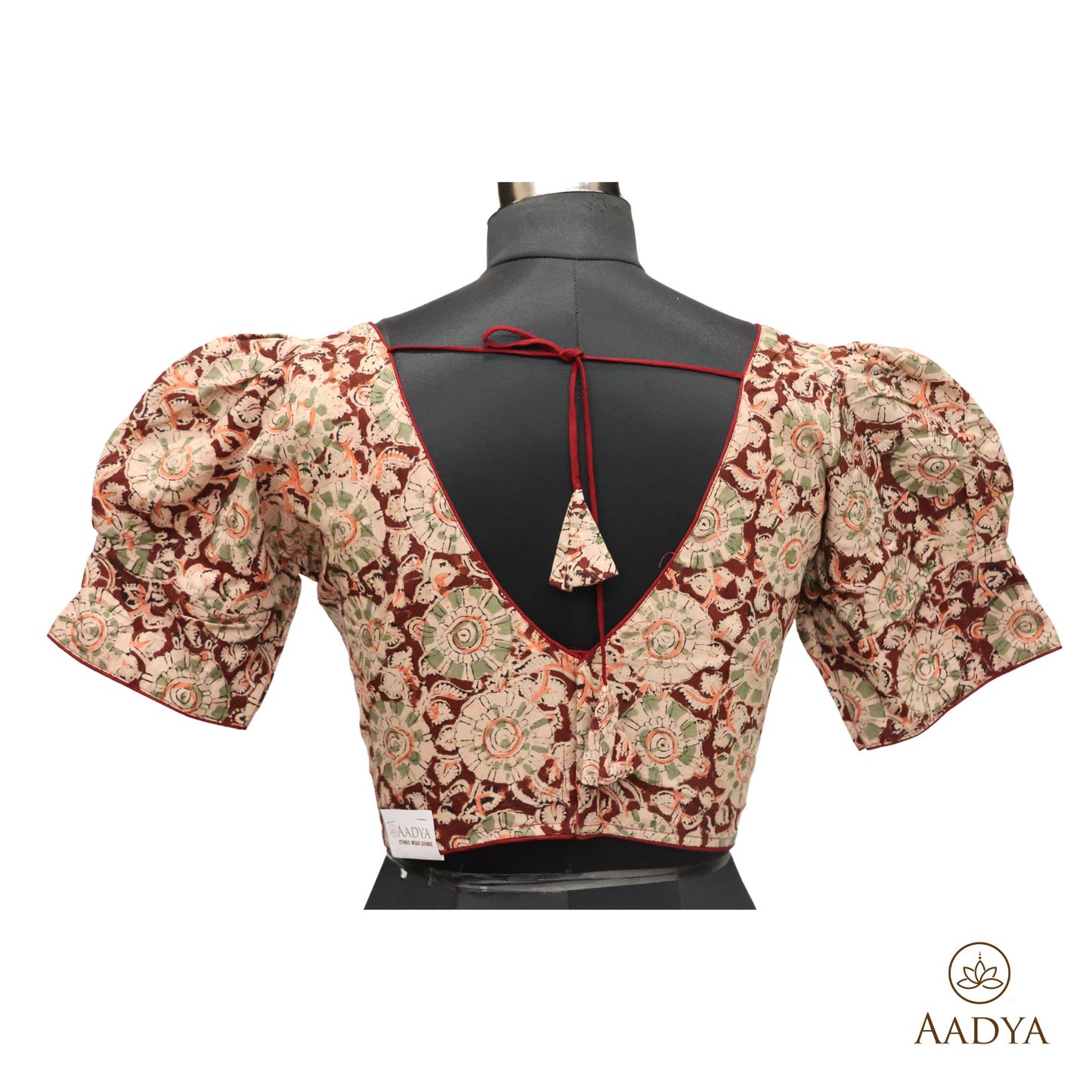 Kalamkari V Neck Readymade Blouse