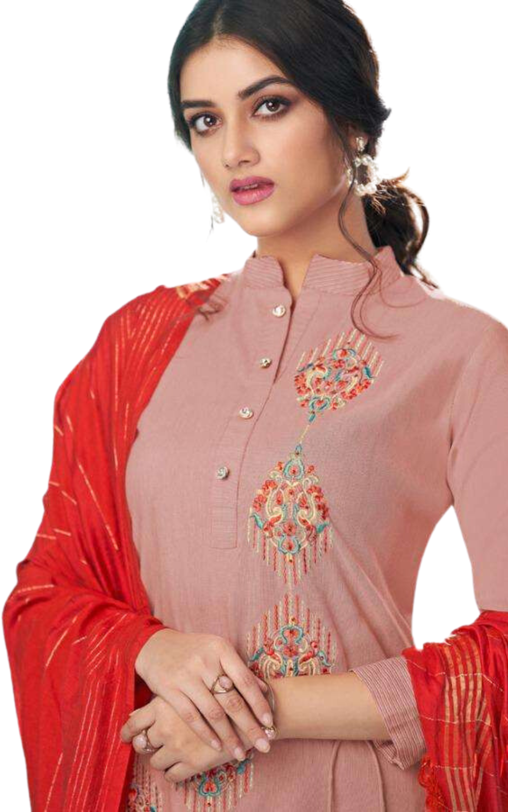 Embroidered Viscose Kurti Pant Set