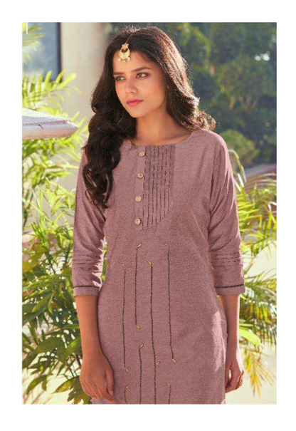 Embroidered Kurti with Straight Pant