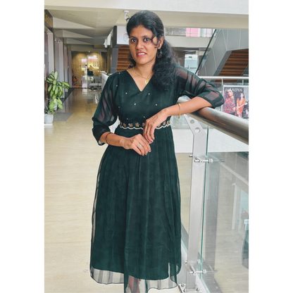 Deep Green Georgette Kurti