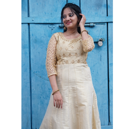 Golden Tissue Panel Kurti