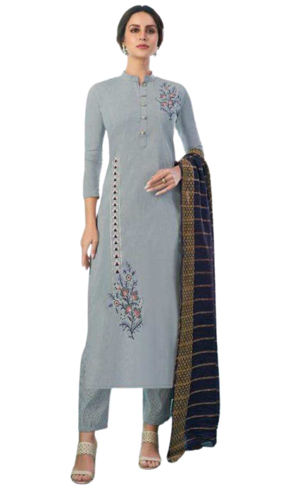 Embroidered Viscose Kurti Pant Set