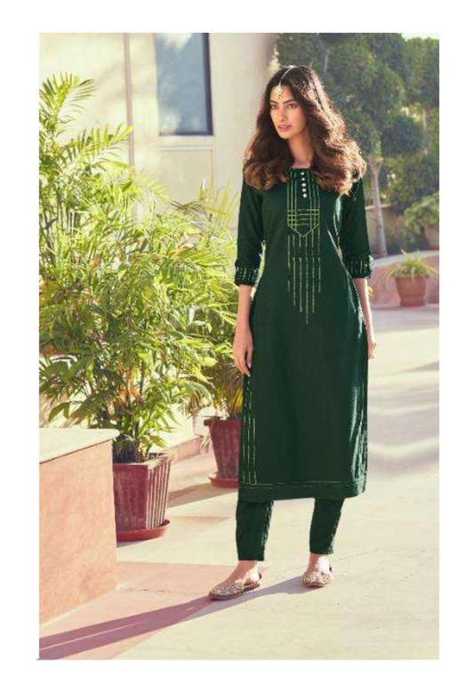 Embroidered Kurti with Straight Pant