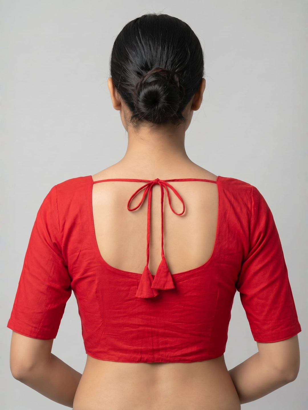 Red Solid Silk Blend | StretchFit Saree Blouse