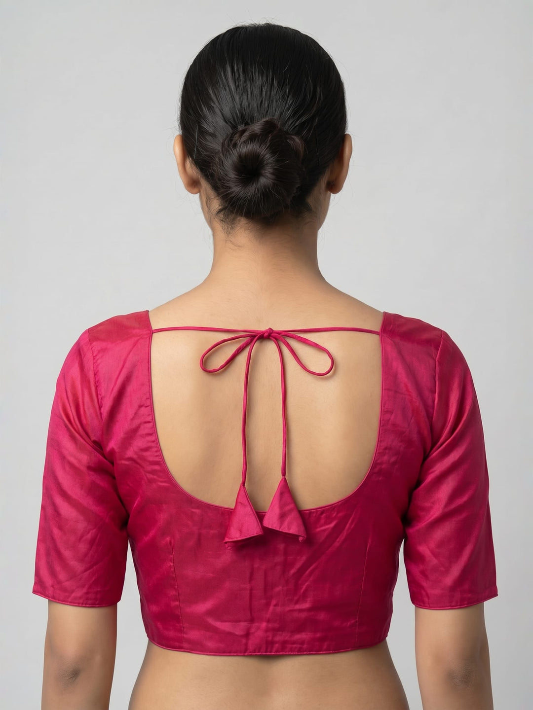 Pink Solid Silk Blend | StretchFit Saree Blouse
