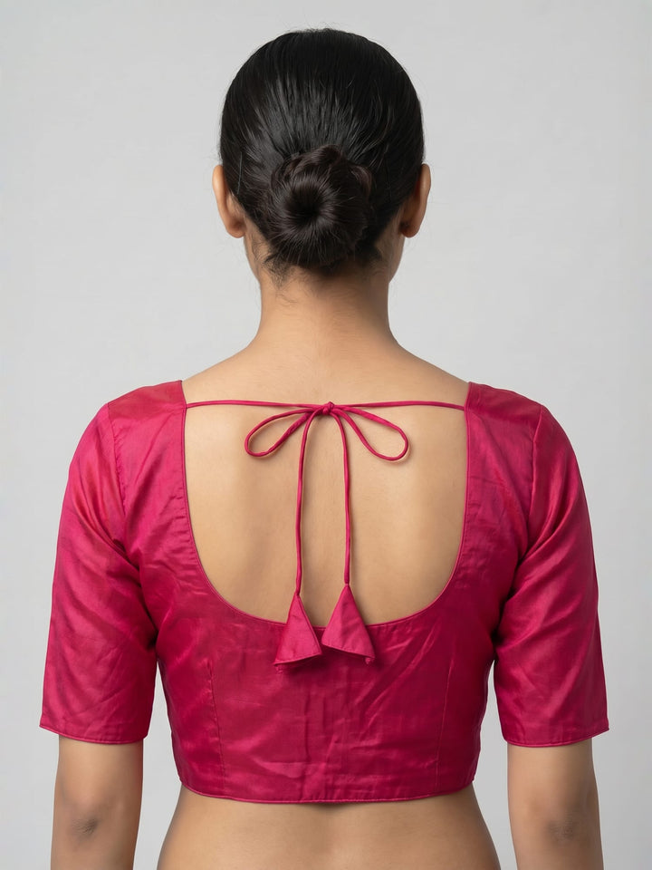 Pink Solid Silk Blend | StretchFit Saree Blouse