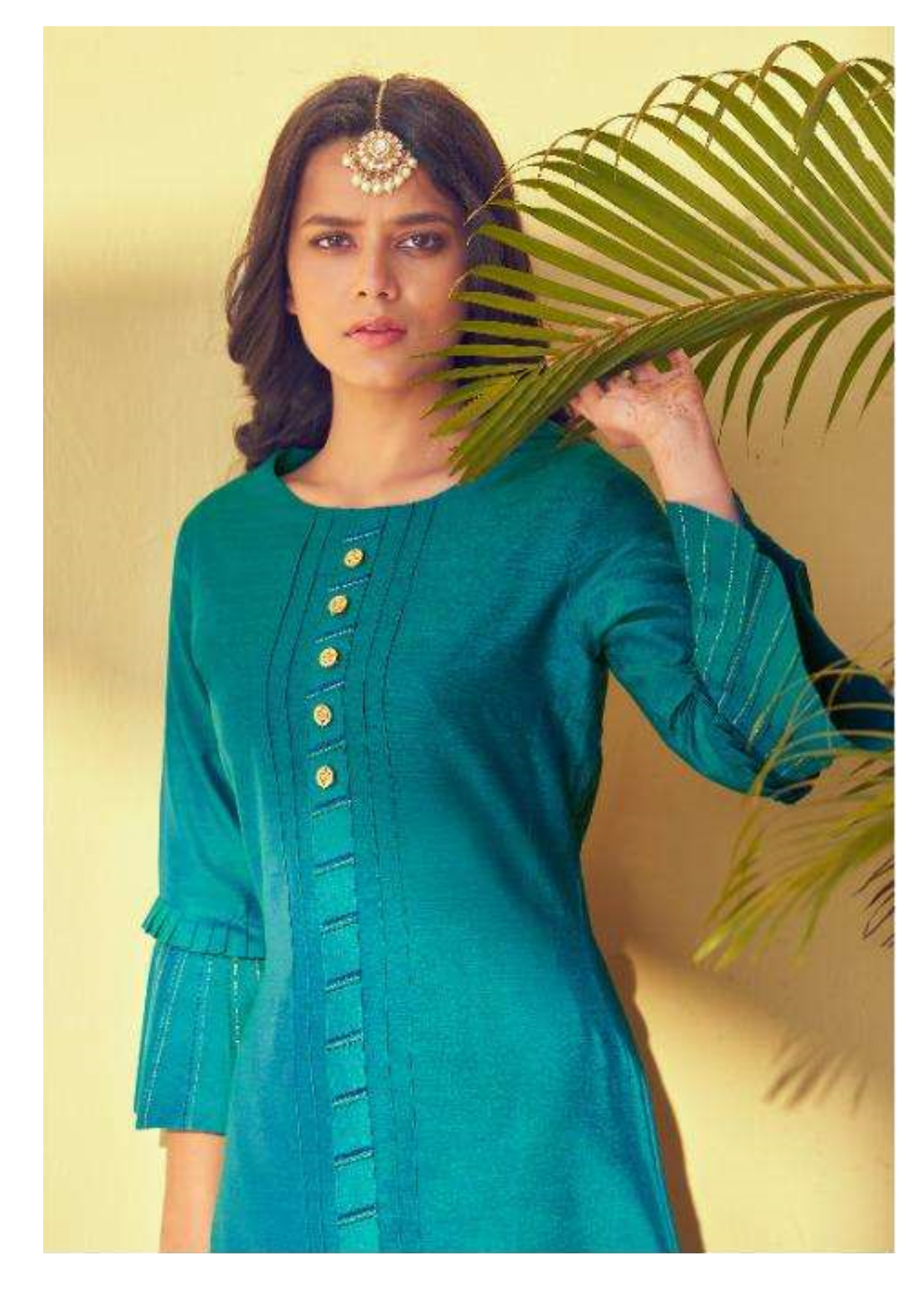 Embroidered Kurti with Straight Pant