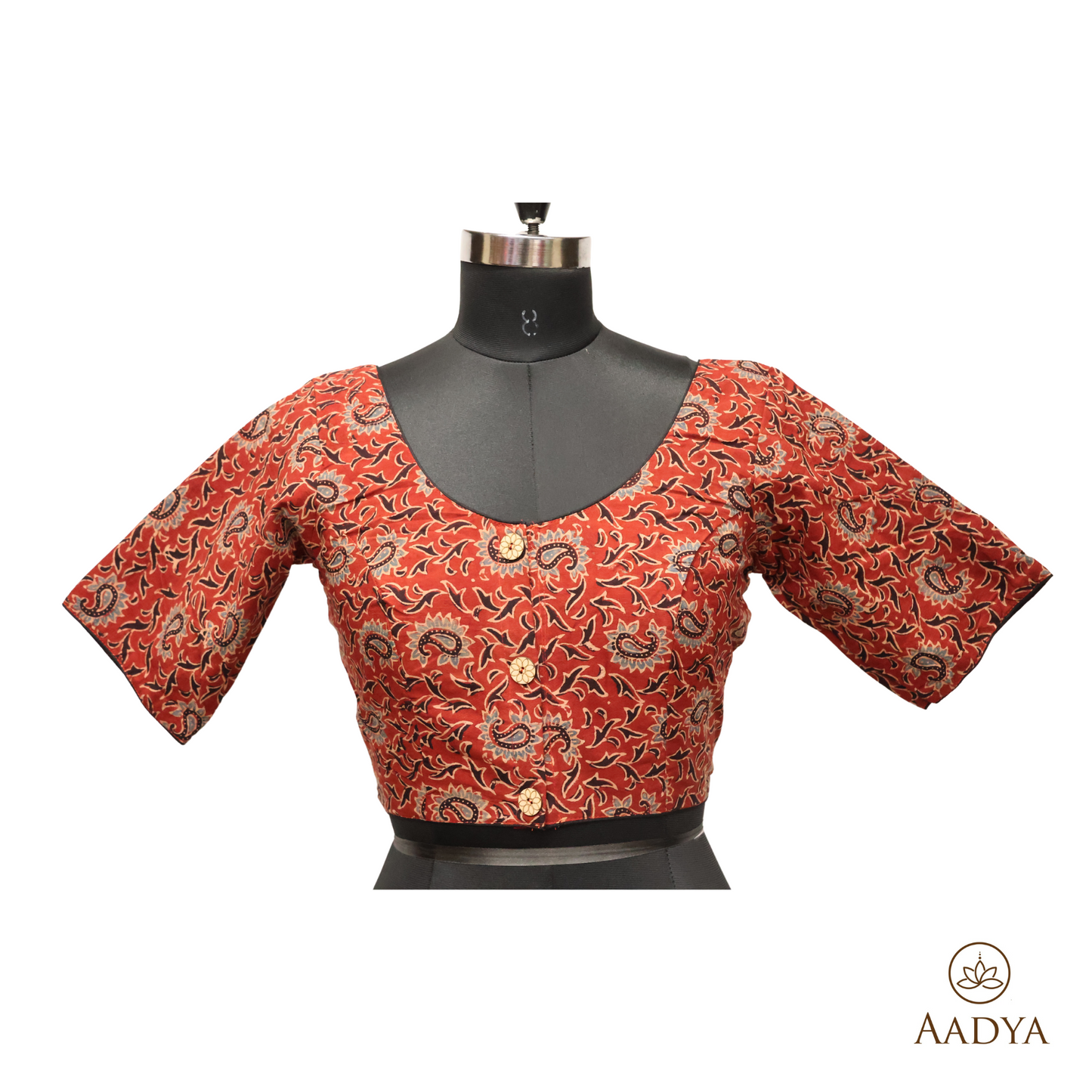 Ajrkh  Round Neck Readymade Blouse