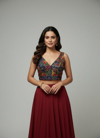 Neelima | Multicolor Sequin Work Embroidered Blouse