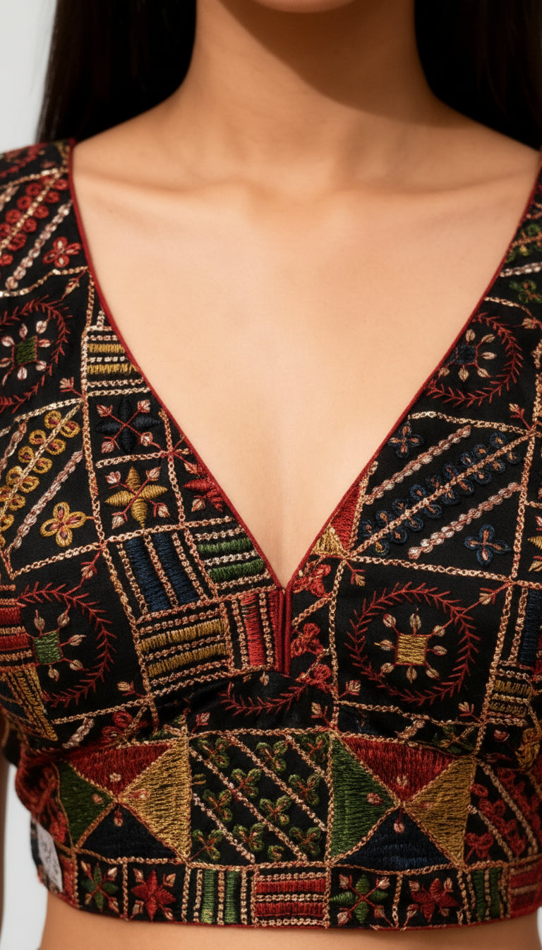 Raatrani | Multicolor Sequin Work Embroidered Blouse