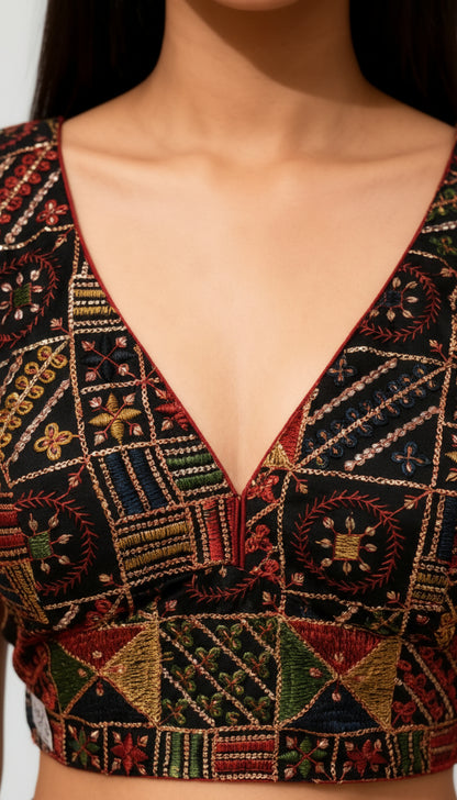 Raatrani | Multicolor Sequin Work Embroidered Blouse