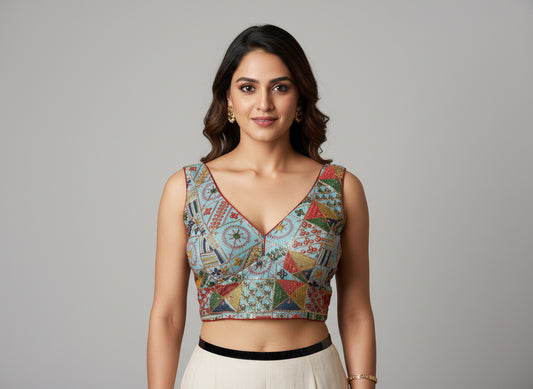 Mayura | Multicolor Sequin Work Embroidered Blouse