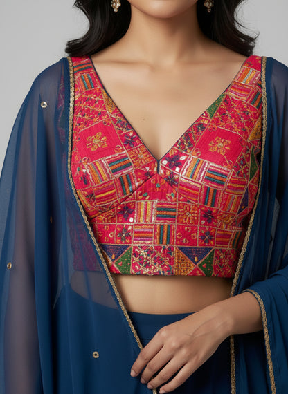Aabha | Multicolor Sequin Work Embroidered Blouse