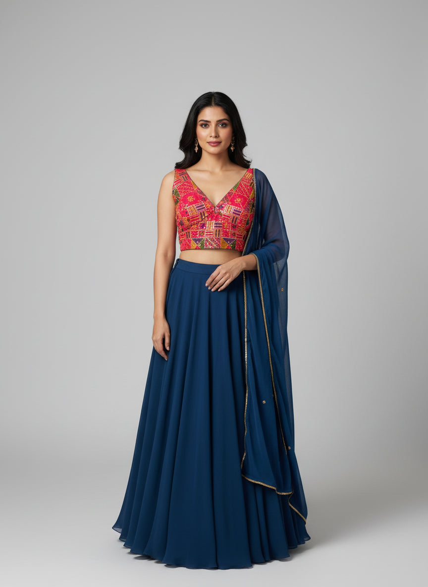 Aabha | Multicolor Sequin Work Embroidered Blouse