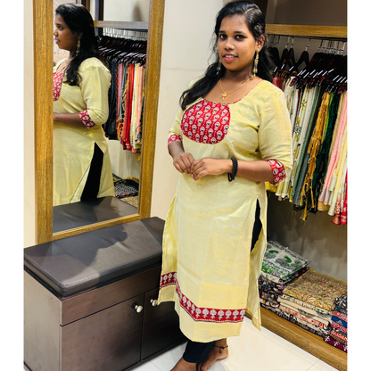 Golden Tissue Kurti