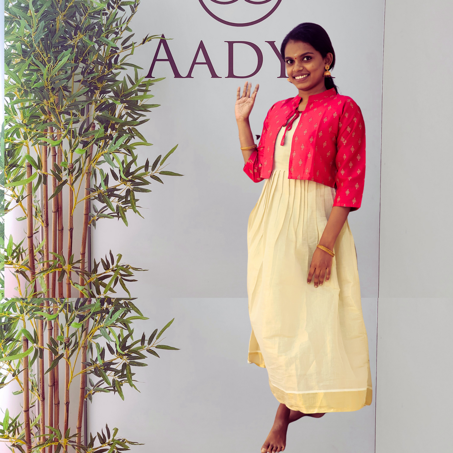 Golden Tissue Kurti