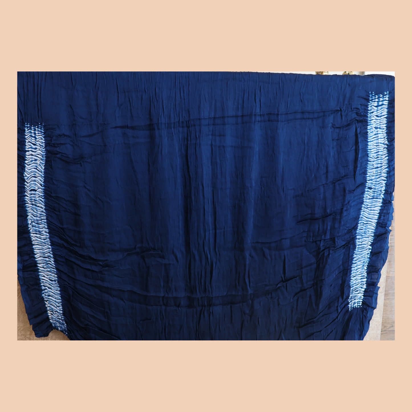 PURE MODAL WHITE BLUE INDIGO DYE SHIBORI  DESIGN SAREE