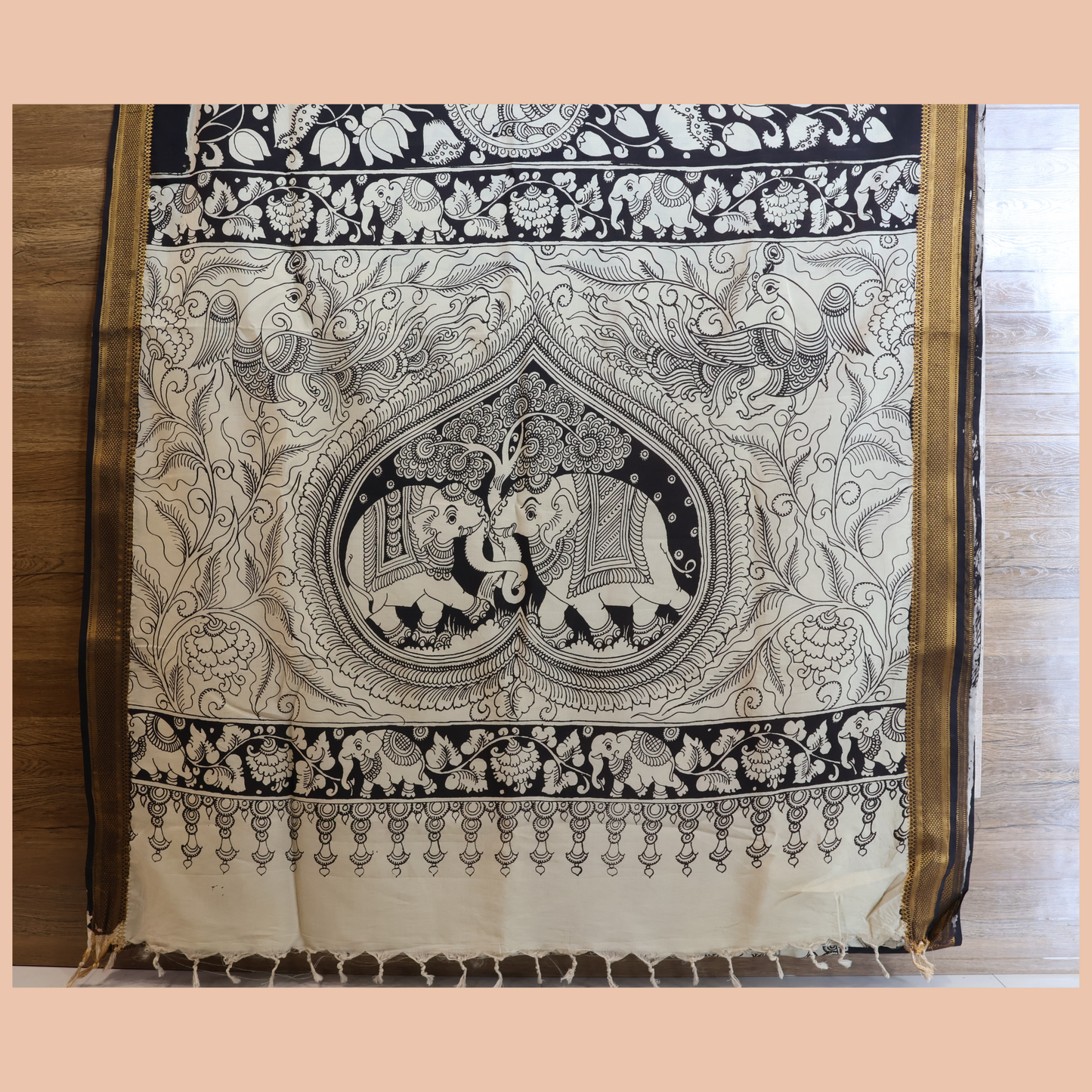 Hand Painted Pen Kalamkari  Mangala Giri  Silk Saree