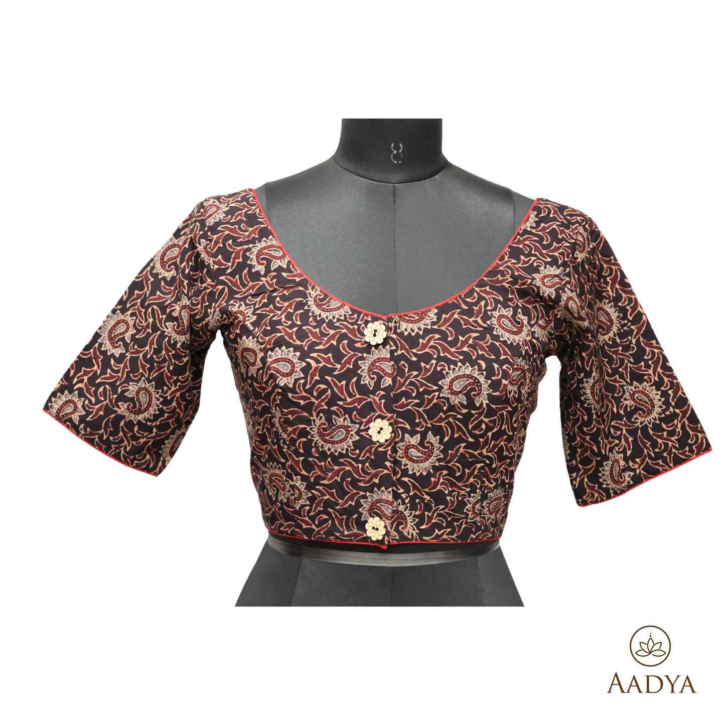 Ajrkh  Round Neck Readymade Blouse