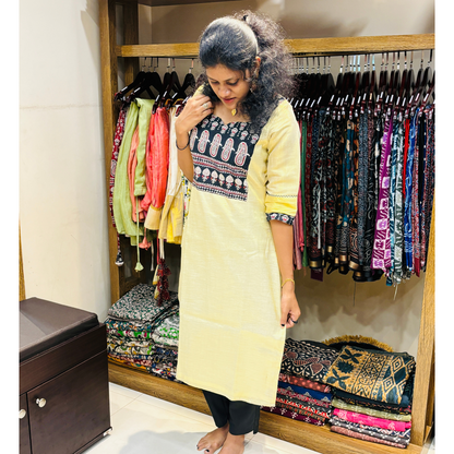 Golden Tissue Kurti