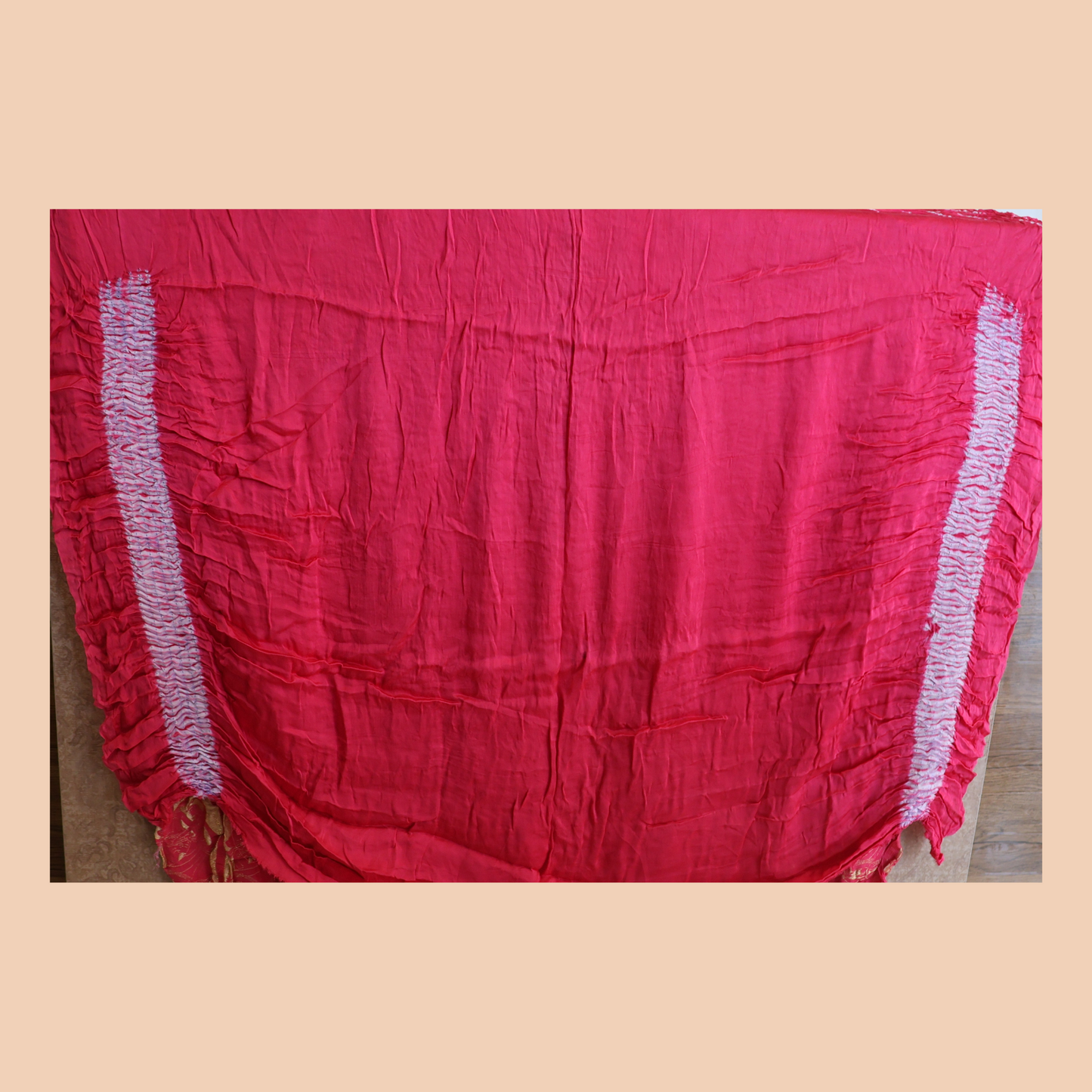 Pink Modal Slik Saree with white Shibori Design