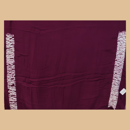 PURE MODAL SILK VIOLET AND WHITE DYED SHIBORI DESIGN SAREE