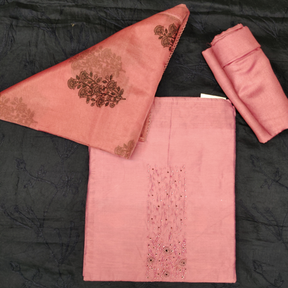 Roman Chanderi With Tissue Organza Dupatta