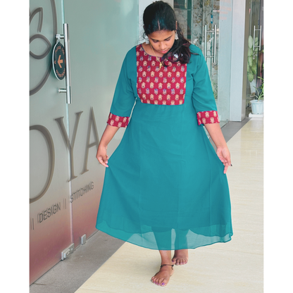 Sea Blue Georgette Kurti