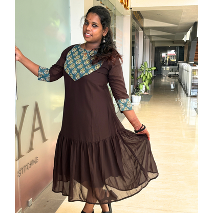 Coffee Brown Georgette Kurti