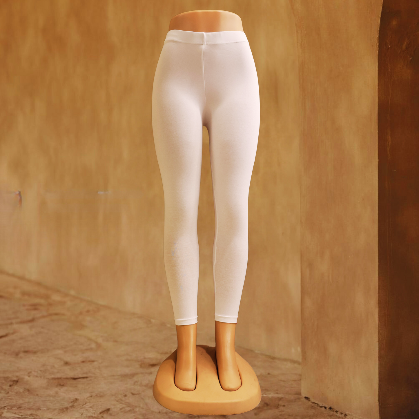 White Ankle-Length Leggings