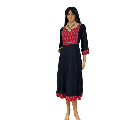 Navy Blue Georgette Kurti