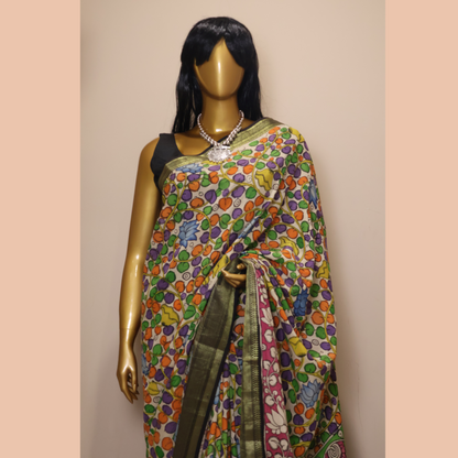 Mangalagiri Silk Multi Color Saree