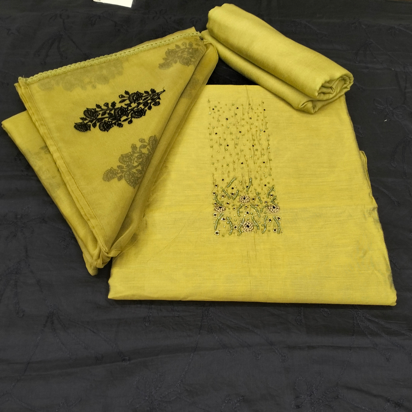 Roman Chanderi With Tissue Organza Dupatta