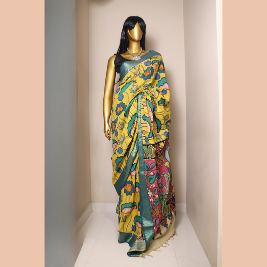 Mangalagiri Silk Multi Color Saree