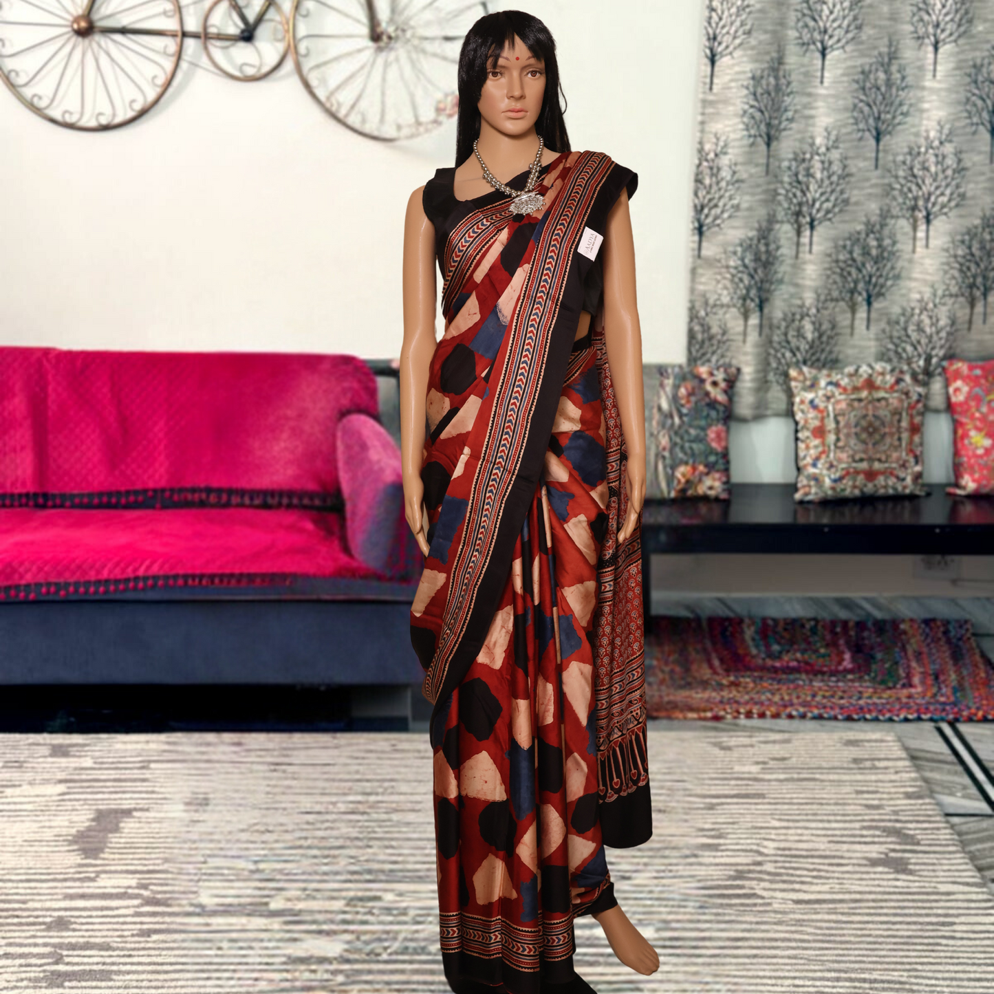 Modal  Silk Sarees-Maroon And Black